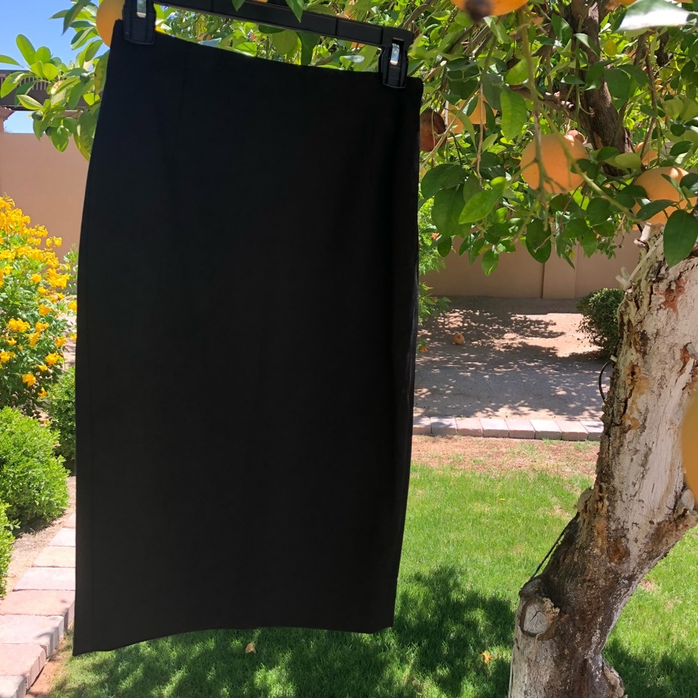 French Connection black pencil skirt gold zip XS